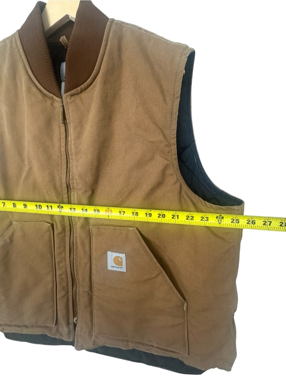 Carhartt Vest Men XL Reg Brown Cotton Duck Canvas Quilted Outdoor Hunting Spring - Picture 7 of 9